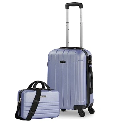Afbeelding van Itaca 771150 Set van stevige reiskoffers voor cabine, middelgroot en groot, met 4 wielen, ABS, plus tas, handbagage, comfortabel licht, reizen low cost maatschappijen, paars, 55 cm + 35