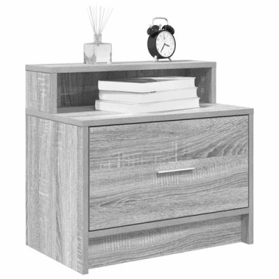 Image de vidaXL Table de chevet avec tiroir sonoma gris 51x31x47 cm858678