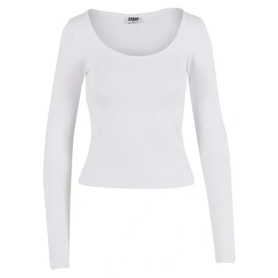 Afbeelding van Urban Classics WIDE NECK Longsleeve, Dames, Maat: 3XL, White