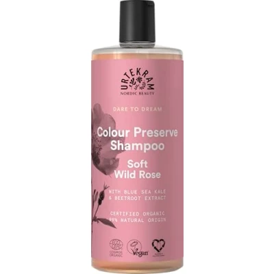 Afbeelding van Urtekram 1001078 Shampoo kleurbehoud Wild Rose 500 ml, Vegan, biologisch, natuurlijke oorsprong,Wilde Roos
