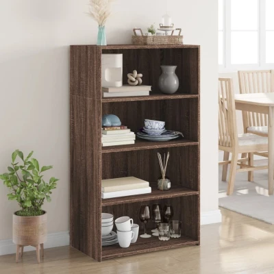 Afbeelding van Hoge kast 70x41x124 cm bewerkt hout bruin eikenkleur
