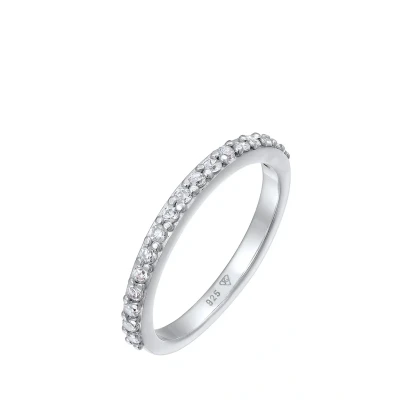 Afbeelding van Elli Classic Wedding BAND Sparkling Ring, Dames, Maat: 54, Silberfarben