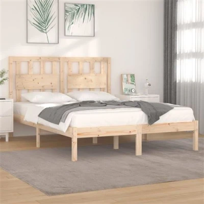 Afbeelding van vidaXL Bedframe massief grenenhout 135x190 cm
