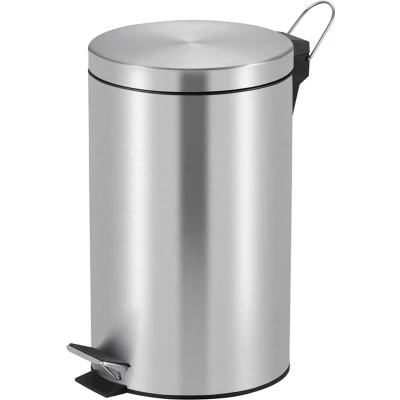 Afbeelding van Afvalbak pedaalemmer RVS mat rond 12 liter