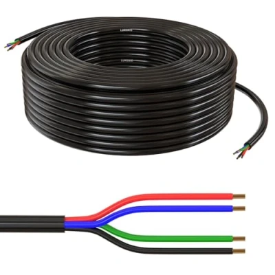 Afbeelding van 10 m Lumonic 4 x 0,34 mm² led besturingskabel zwart 1 I draads flexibele kabel LiYY verlenging, stroomkabel, netsnoer, C