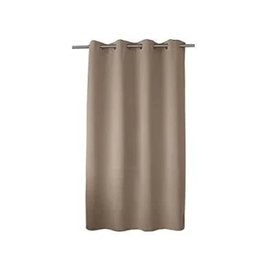 Afbeelding van ED ENJOY HOME Verduisteringsgordijn met zilveren ogen, natuurlijk beige, 140 x 180 cm, 100% polyester, Oeko Tex gecertificeerde stof, zoethoutcollectie
