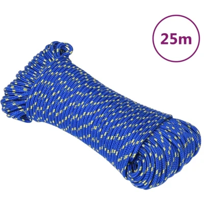 Afbeelding van vidaXL Boottouw 3 mm 25 m polypropyleen blauw