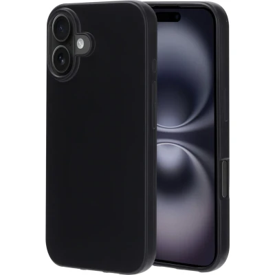 Afbeelding van Mobiparts hoesje geschikt voor Apple iPhone 16 Zacht TPU Schokabsorberend Grip Coating Zwart