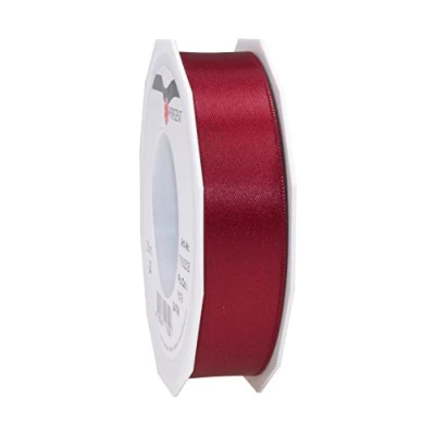 Afbeelding van C.E. Pattberg Cadeaulint satijnlint bordeaux 25 meter voor het verpakken van geschenken, 2,5 cm breed, decoratief lint elke gelegenheid