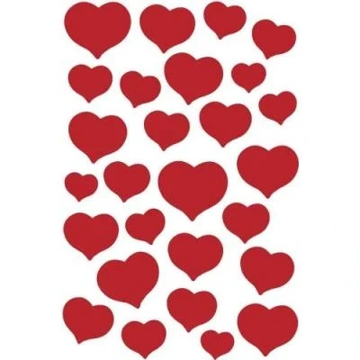 Image de Herma sticker magic coeurs rouge 27 sticks 1 feuille 85x120mm 3254