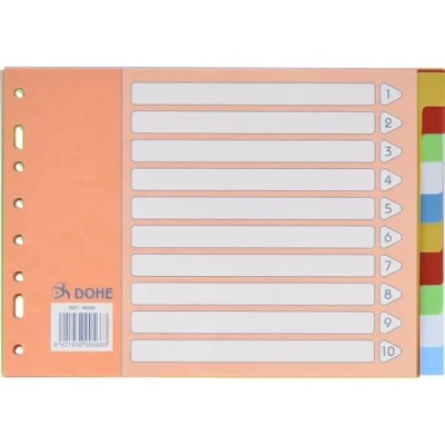 Afbeelding van Dohe A5 liggend formaat (23 x 16 cm), 5 kleuren: blauw, rood, groen, geel en wit, indexen van duurzaam polypropyleen 120 micron
