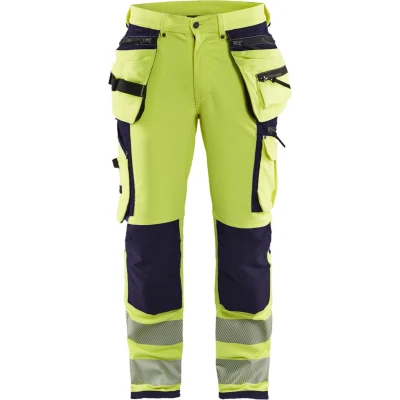 Afbeelding van Blaklader High Vis werkbroek met 4 weg stretch 1997 1642 Geel/Marineblauw D108