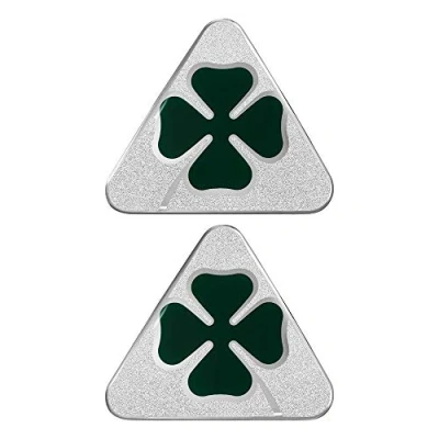 Afbeelding van 4R Quattroerre.it 21842 officiële 3D stickers klaverblad, groen, zilver, rechts + links, 95 x 85 mm