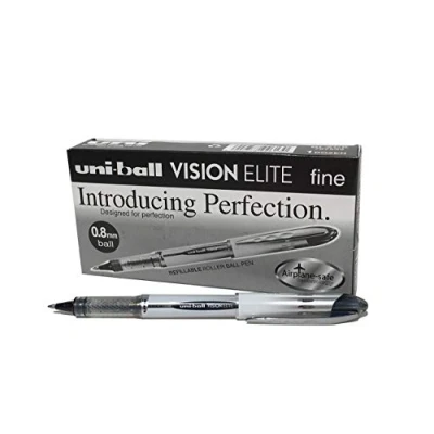 Afbeelding van Liquid ink ballpoint pen Uni Ball Vision Elite UB 200 Zwart 12 Stuks