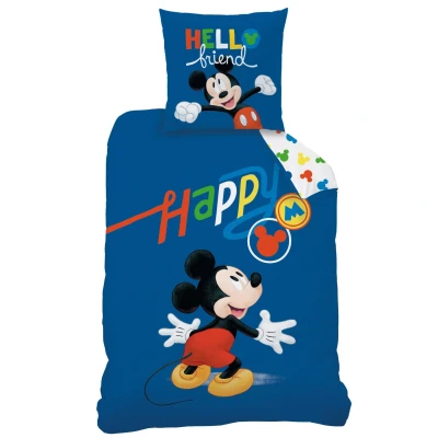Afbeelding van Disney Mickey Mouse Dekbedovertrek Happy Eenpersoons 140 x 200 cm Katoen
