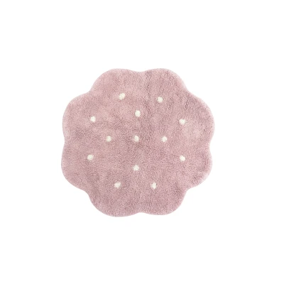 Afbeelding van Lorena Canals Wasbaar katoen vloerkleed Mini Biscuit Vintage Nude D90cm