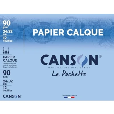 Afbeelding van CANSON POCH 12 FEUIL CALQ 90G 24X32CM