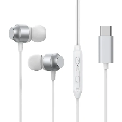 Afbeelding van Joyroom JR EC06 USB C in ear hoofdtelefoon zilver