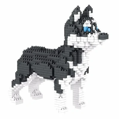 Afbeelding van Siberische husky. Figuur te assembleren met nanoblokken. 950 stuks.