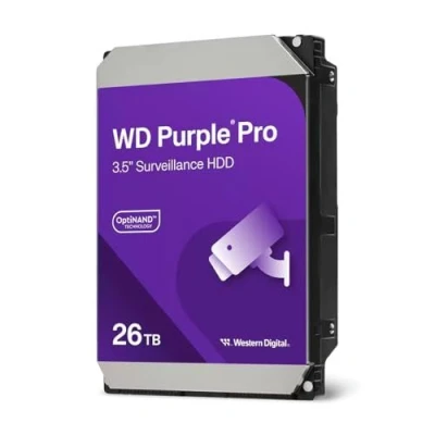 Image de WD Purple Pro WD260PURP Disque dur 26 To surveillance, vidéo intelligente interne 3.5&quot; SATA 6Gb/s 7200 tours/min mémoire tampon : 512 Mo