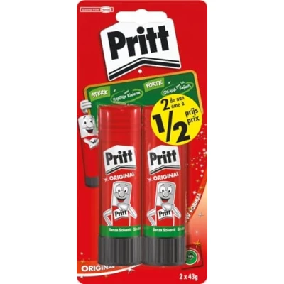 Afbeelding van Pritt plakstift blister van 2 stuks 43 g, 2de aan halve prijs