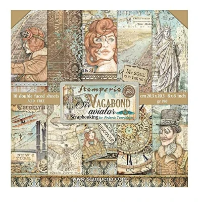 Afbeelding van Stamperia Sir Vagabond Aviator 8x8 Inch Paper Pack (SBBS61)