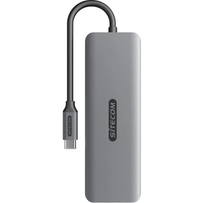 Image de Sitecom Adaptateur Multiport 8 en 1 Usb c Pd Argenté / Noir (cn 5507)