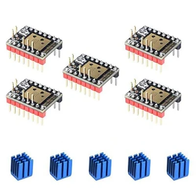 Afbeelding van BIQU DIRECT Stepstick Mute 3D printer component stappenmotor driver TMC2209 V1.2 met koellichaam voor SKR V1.3 MKS GEN L besturingskaart (5 stuks)