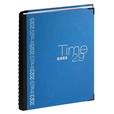 Image de Exacompta 296122E Agenda Journalier Time 29W spiralé toile bordée 21 x 29,7 cm Bleu Janvier à Décembre 2020