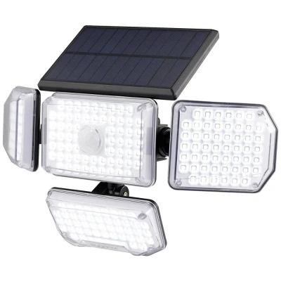 Afbeelding van Sygonix SY 5626568 Wandlamp op zonne energie met bewegingsmelder 1.265 W Koudwit Zwart