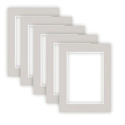 Afbeelding van nielsen Conservation Passepartout karton 1,5 mm set van 5 stuks buitenformaat 30 x 40 cm voor beeldformaat 20,5 29,5 (DIN A4) vuursteen grijs (lichtgrijs) gestructureerd oppervlak