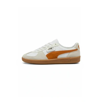 Afbeelding van Palermo leren sneakers uniseks, Wit/Oranje, Maat 42 PUMA