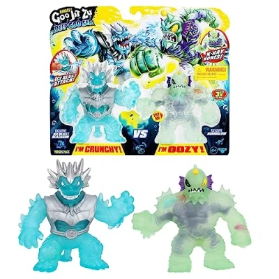 Afbeelding van Heroes of Goo Jit Zu Deep Sea Versus Pack Exclusive Horriglow Ice Blast Blazagon VS Set van 2 Battle figuren direct uit de verpakking.