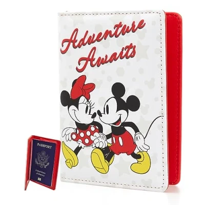 Afbeelding van Disney Set van 2 officieel gelicentieerde Mickey en Minnie Mouse bagagerimen, verstelbare riemen 76,2 cm tot 183 cm, Meerkleurig, klassiek