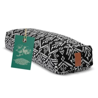 Afbeelding van #DoYourYoga Hoekig Yoga bolster »Paravati« Meditatiekussen met bio organische boekweit schalen vulling L67 cm &amp; diam.13 Style (7)