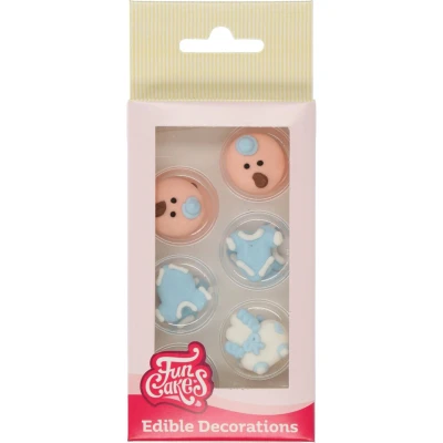 Afbeelding van Funcakes suikerdecoratie Baby jongen 12 stuks