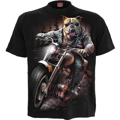 Afbeelding van Spiral Top Dog Zwart T shirt, zwart.