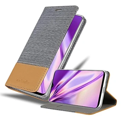 Afbeelding van Cadorabo Hoesje geschikt voor Samsung Galaxy A50 4G / A50s A30s in LICHTGRIJS BRUIN Beschermhoes met magnetische sluiting, standfunctie en kaartvakje Book Case Cover Etui
