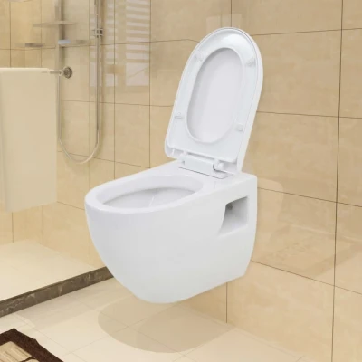 Afbeelding van Wandtoilet keramiek wit