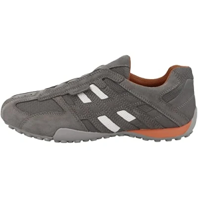Afbeelding van Geox Uomo Snake L, herensneakers, Antraciet grijs.