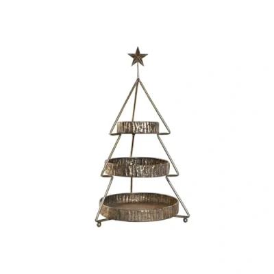 Afbeelding van Fruitschaal Home ESPRIT Gouden Metaal 43 x 79 cm Kerstboom