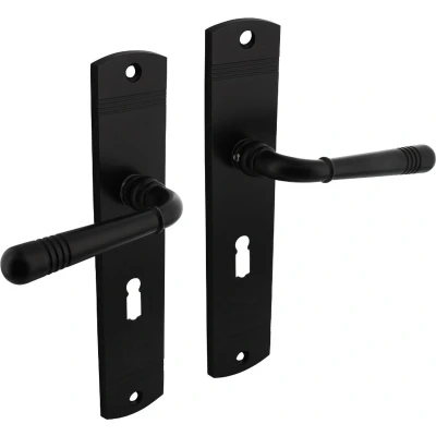 Afbeelding van Intersteel Deurkruk Helena op schild 230x44 mm sleutelgat 56 zwart