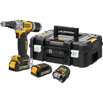 Afbeelding van DEWALT DCF414E2GT QW 18V XR accu blindklinknageltang 6,3mm in TSTAK koffer (2x G klasse POWERSTACK + lader)