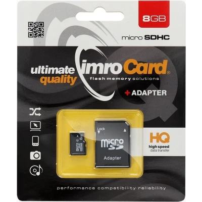 Afbeelding van Imro Micro SD Kaart 8 GB Geheugenkaart Met Adapter SDHC