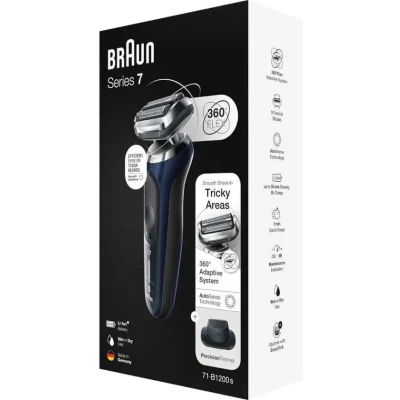 Image de Tondeuse Homme Braun Series 7 7085cc Sans Fil Étanche 50 Min Autonomie Noir