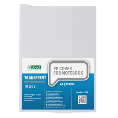 Afbeelding van D.RECT 10 transparante enveloppen DIN A4 van duurzame en gemakkelijk te reinigen polypropyleenfolie, 150 micron, transparant