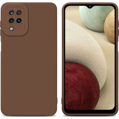 Afbeelding van Cadorabo Hoesje geschikt voor Samsung Galaxy A12 / M12 in Fluid BRUIN Beschermhoes gemaakt van flexibel TPU silicone Cover Case