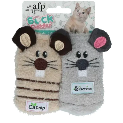 Afbeelding van AFP sock cuddler Mouse 2 pack Speelgoed voor katten Kattenspeelgoed Kattenspeeltjes