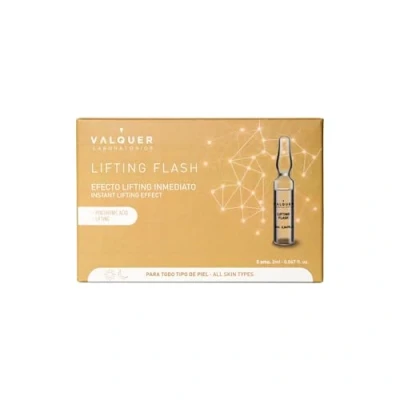 Afbeelding van Valquer Laboratorios Gezichtsserum Lift Flash. Onmiddellijk liftend effect. Alle huidtypes. Met hyaluronzuur. Anti rimpel 5 Eenheden x 2 ml