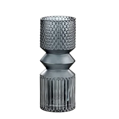 Afbeelding van Gilde Handwerk Vaas Grijs Glas Pintu Mat/helder 25 cm